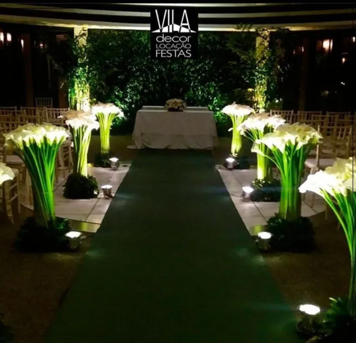 Passadeira verde na cerimônia noturna