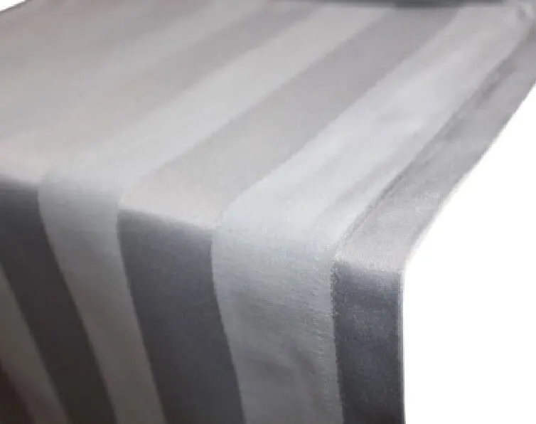 Caminho Jacquard Listras · Prata · Prata · 0,40 × 2,00 m