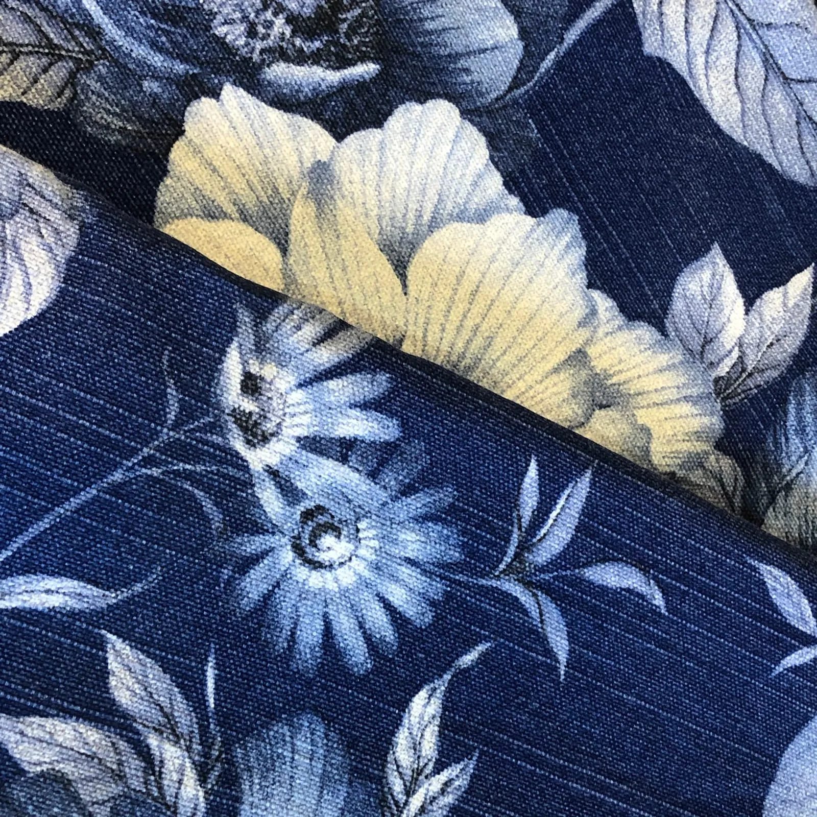 Sobretoalha Floral Fundo · Azul